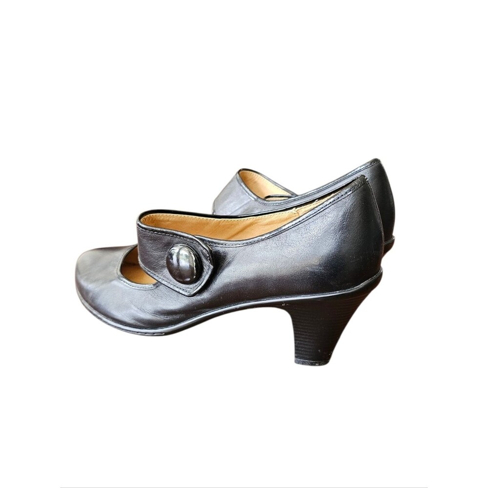 Softspots Classic Leather Black Mary Jane Heels Size 11 - Picture 3 of 8